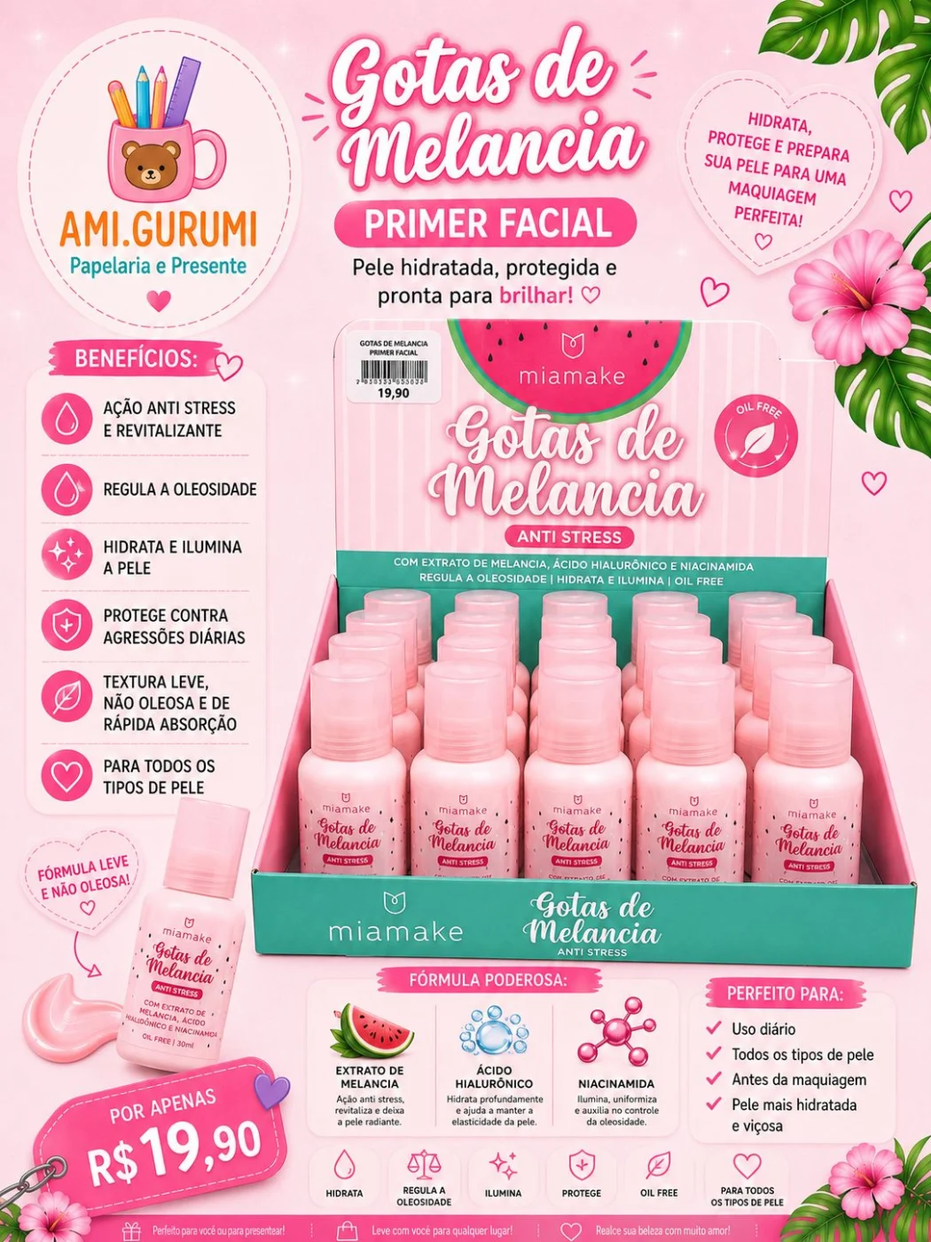 Primer Facial Gotas de Melancia Miamake